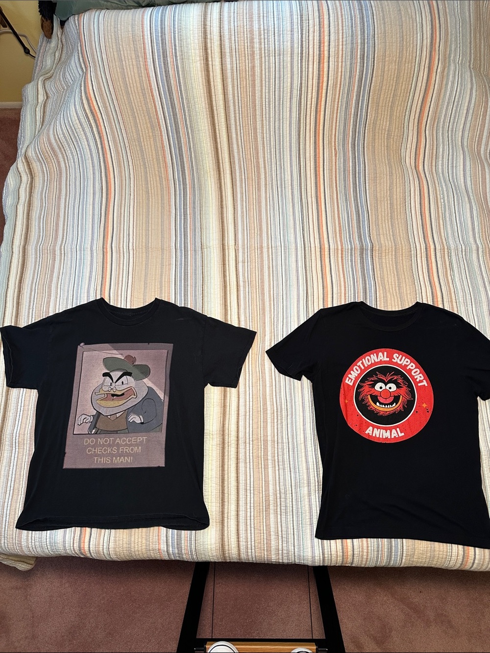 Pair of Black Short-Sleeve Graphic Tees